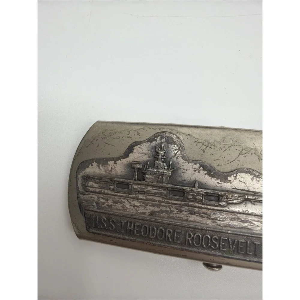 Vintage United States Navy U.S.S. Theodore Roosevelt CVN-71 Belt Buckle